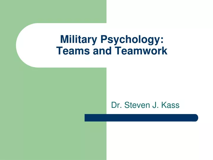 military psychology teams and teamwork