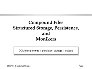 Compound Files Structured Storage, Persistence, and Monikers