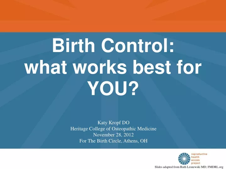 birth control what works best for you