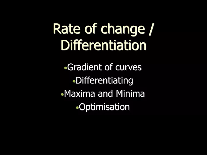 rate of change differentiation
