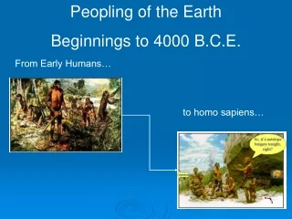 Peopling of the Earth Beginnings to 4000 B.C.E.