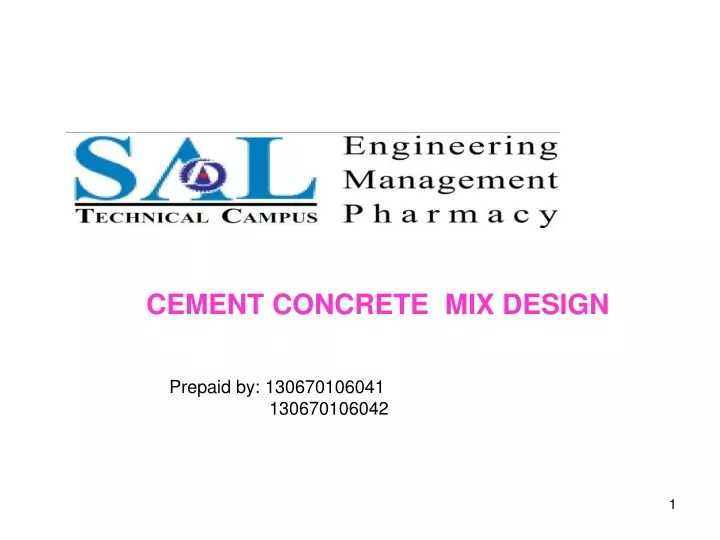 cement concrete mix design