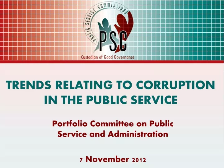 trends relating to corruption in the public service