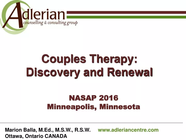 couples therapy discovery and renewal