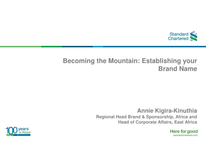 becoming the mountain establishing your brand