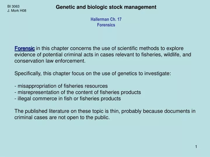 genetic and biologic stock management hallerman
