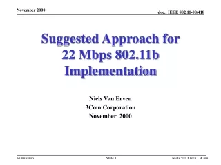 Suggested Approach for          22 Mbps 802.11b Implementation