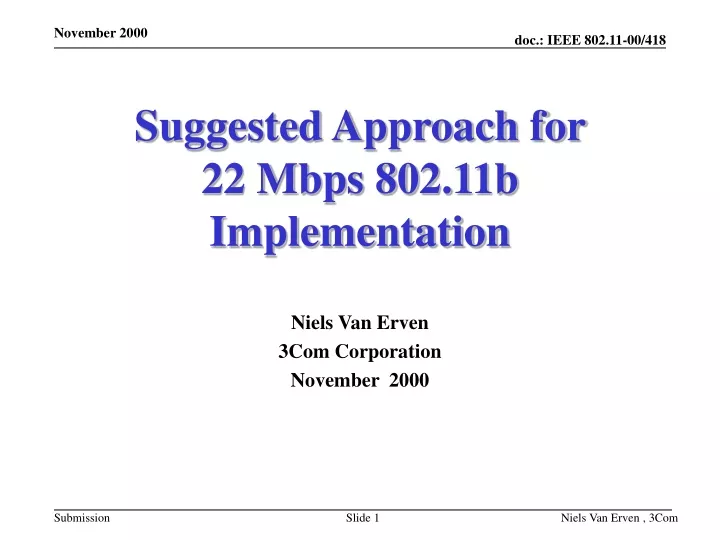 suggested approach for 22 mbps 802 11b implementation