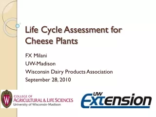 Life Cycle Assessment for  Cheese Plants