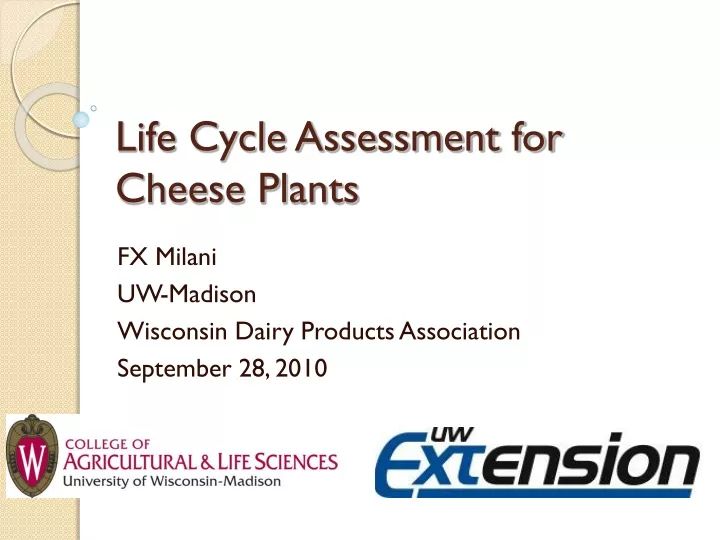 life cycle assessment for cheese plants