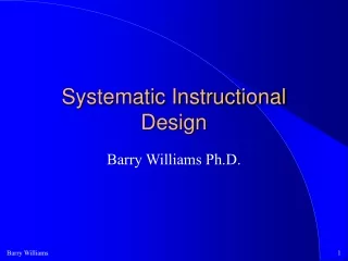 Systematic Instructional Design