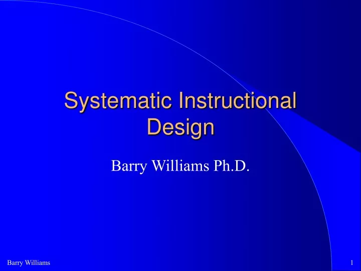 systematic instructional design