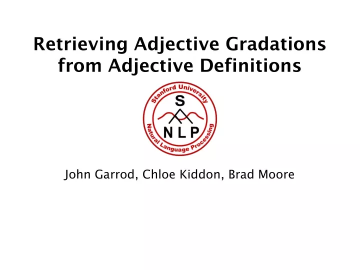 retrieving adjective gradations from adjective definitions