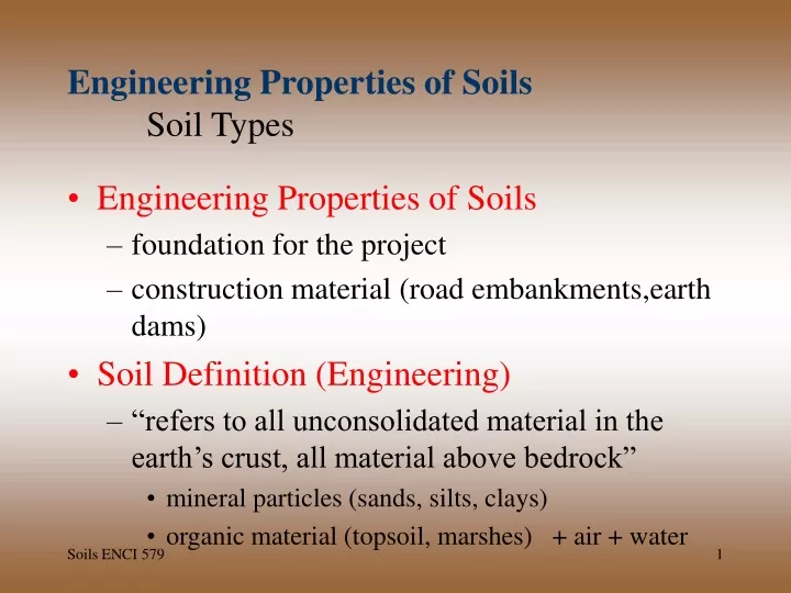 engineering properties of soils soil types