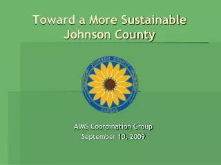 Toward a More Sustainable Johnson County