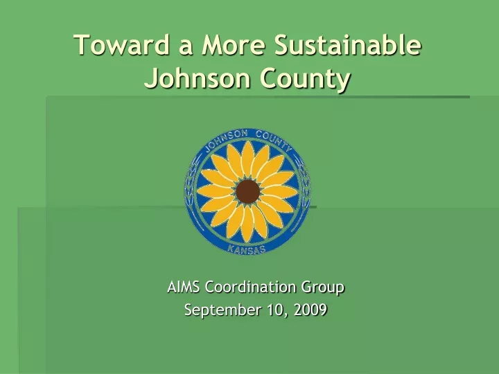 toward a more sustainable johnson county