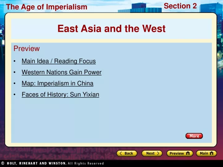 preview main idea reading focus western nations