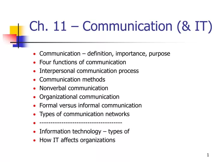 ch 11 communication it