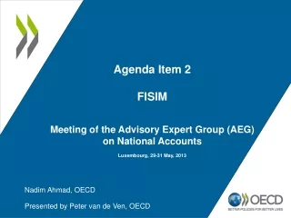 Nadim Ahmad, OECD Presented by Peter van de Ven, OECD