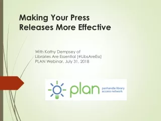 Making Your Press Releases More Effective