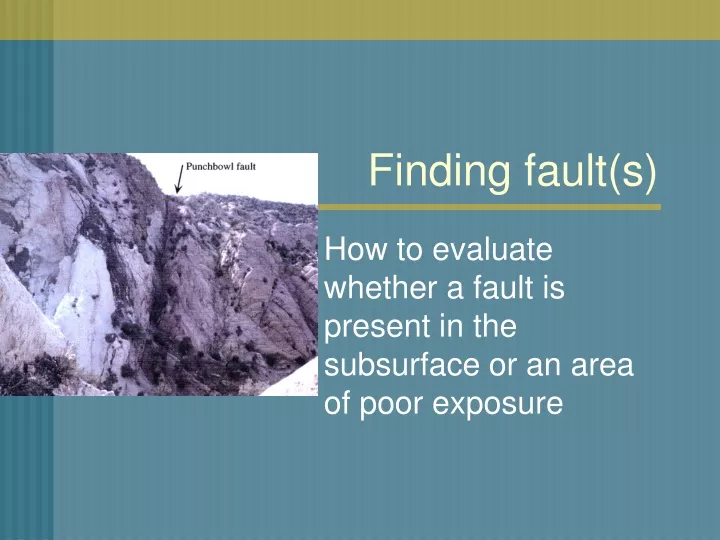 finding fault s