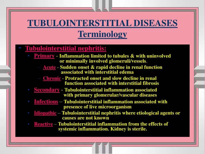 tubulointerstitial diseases terminology