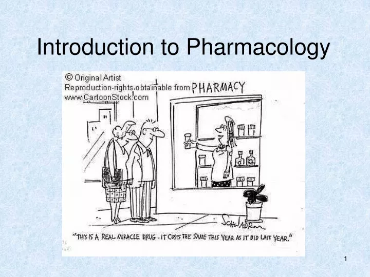 introduction to pharmacology