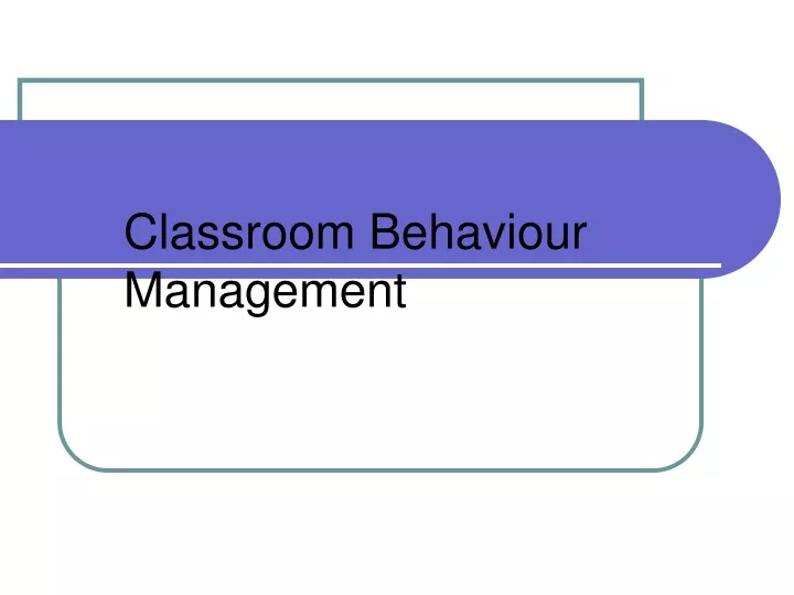 classroom behaviour management