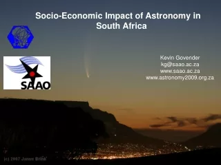Socio-Economic Impact of Astronomy in  South Africa