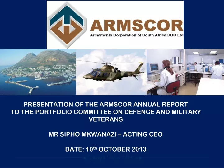 presentation of the armscor annual report