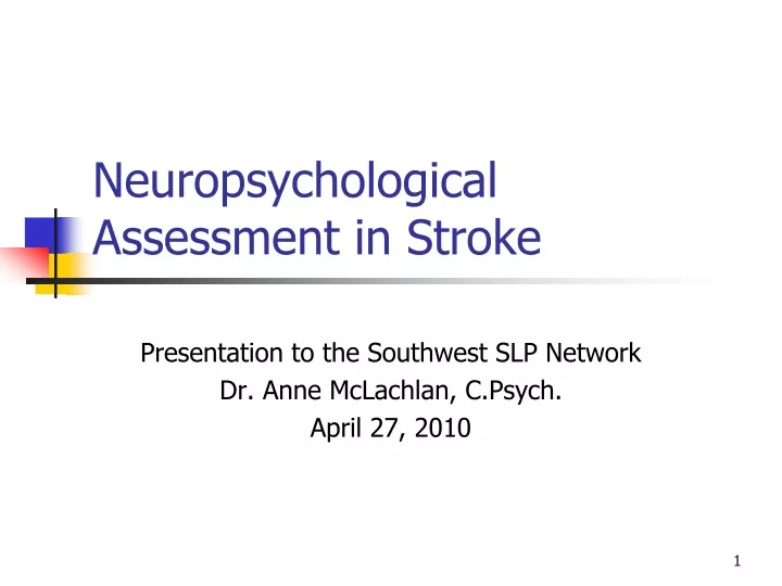 neuropsychological assessment in stroke