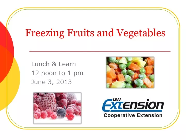freezing fruits and vegetables