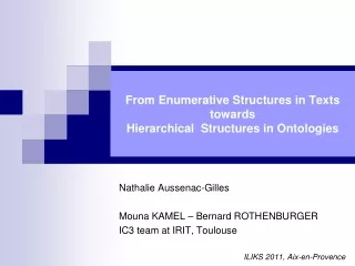 From Enumerative Structures in Texts  towards Hierarchical  Structures in Ontologies