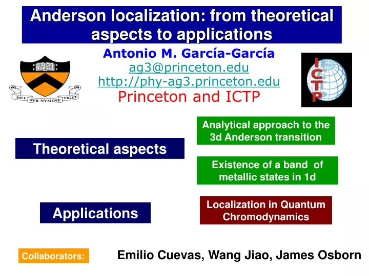 anderson localization from theoretical aspects