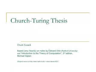 Church-Turing Thesis