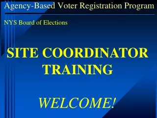 Agency-Based Voter Registration Program