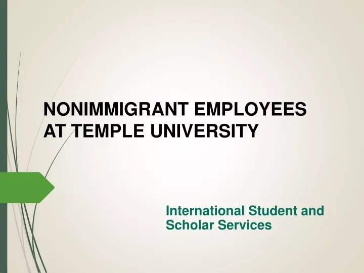 nonimmigrant employees at temple university