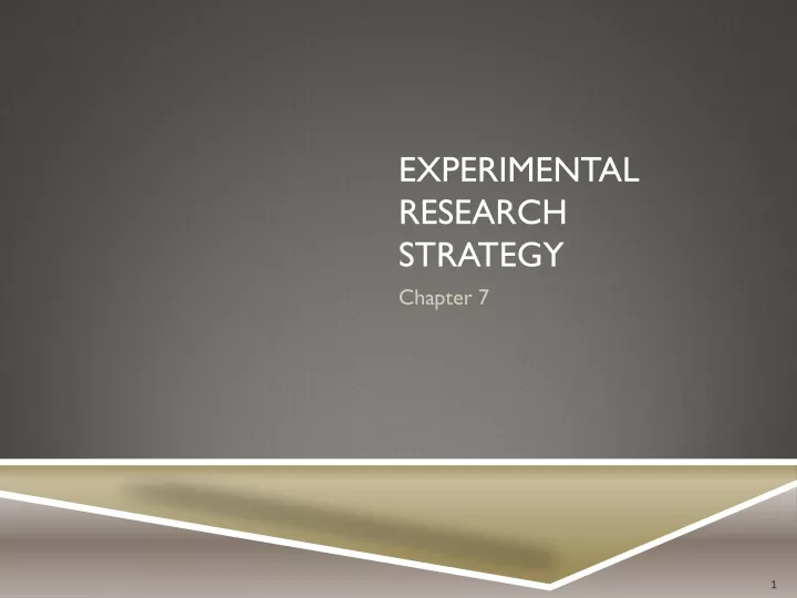experimental research strategy