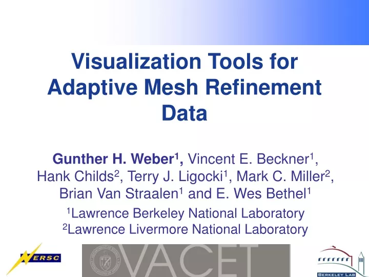 visualization tools for adaptive mesh refinement data