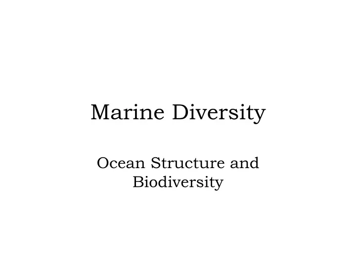 marine diversity