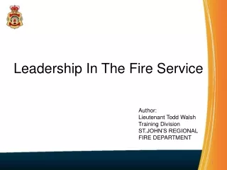 Leadership In The Fire Service