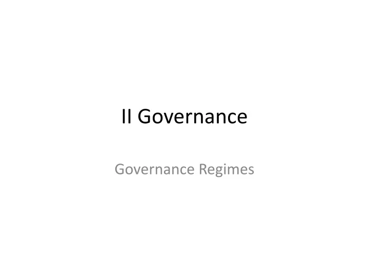 ii governance