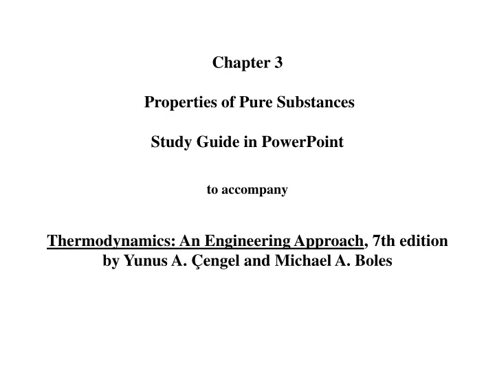 chapter 3 properties of pure substances study