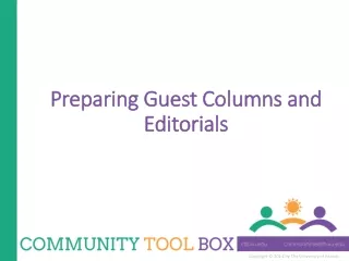 Preparing Guest Columns and Editorials