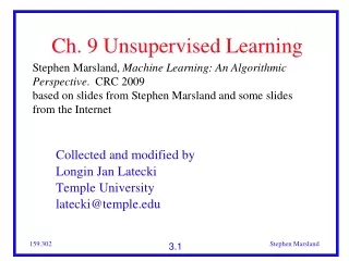 Ch. 9 Unsupervised Learning