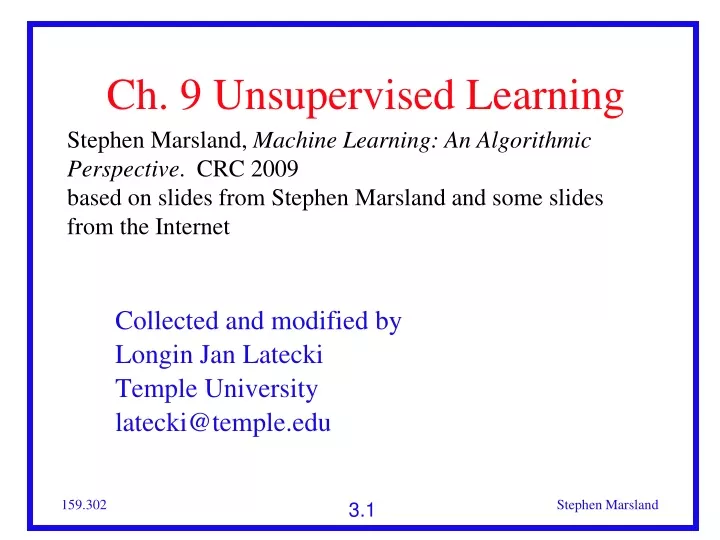 ch 9 unsupervised learning