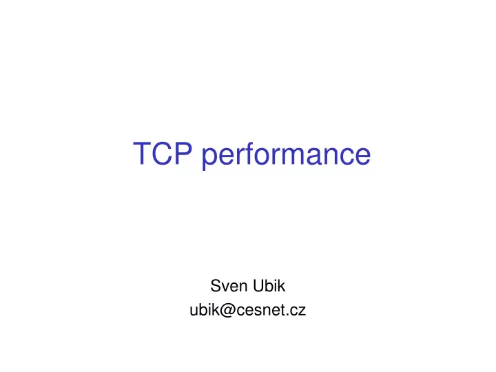 tcp performance