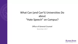 What Can (and Can’t) Universities Do  about  “Hate Speech” on Campus?