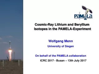 Cosmic-Ray Lithium and Beryllium Isotopes in the PAMELA-Experiment Wolfgang Menn