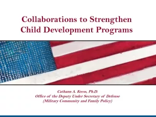 Collaborations to Strengthen  Child Development Programs